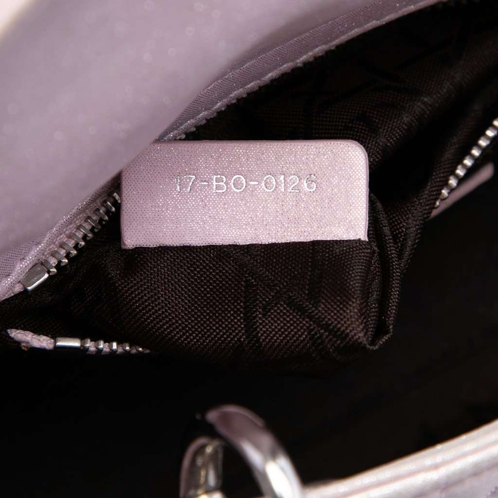 Dior Mini Iridescent Lambskin Cannage Lady Dior Pink Leather Very good condition - Box View