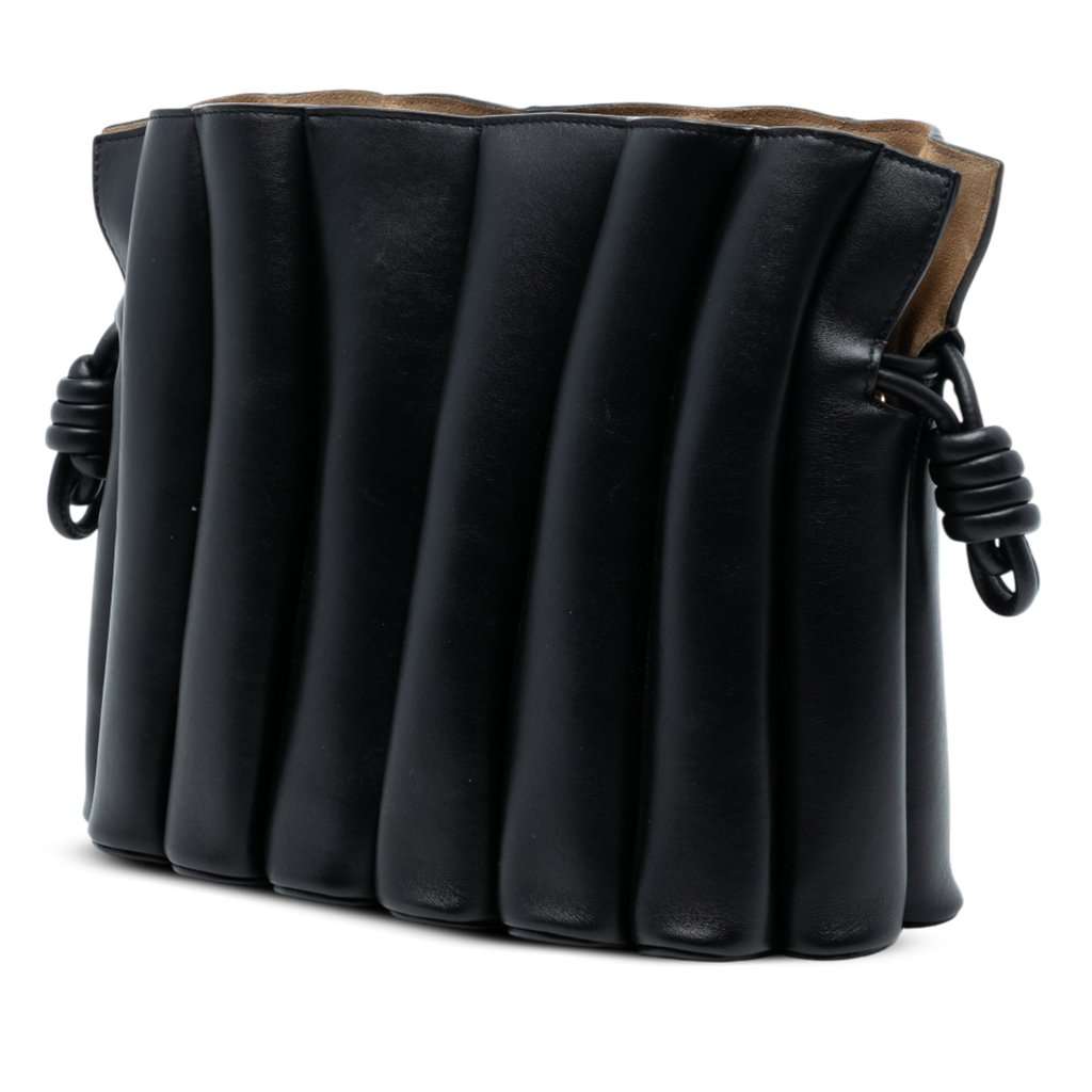 Loewe Calfskin Ondas Flamenco Knot Crossbody Black Leather Very good condition - Back View