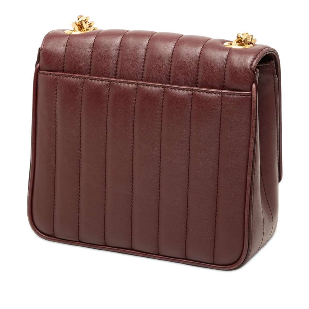 Saint Laurent Medium Lambskin Monogram Vicky Chain Bag Red Leather Very good - Back View