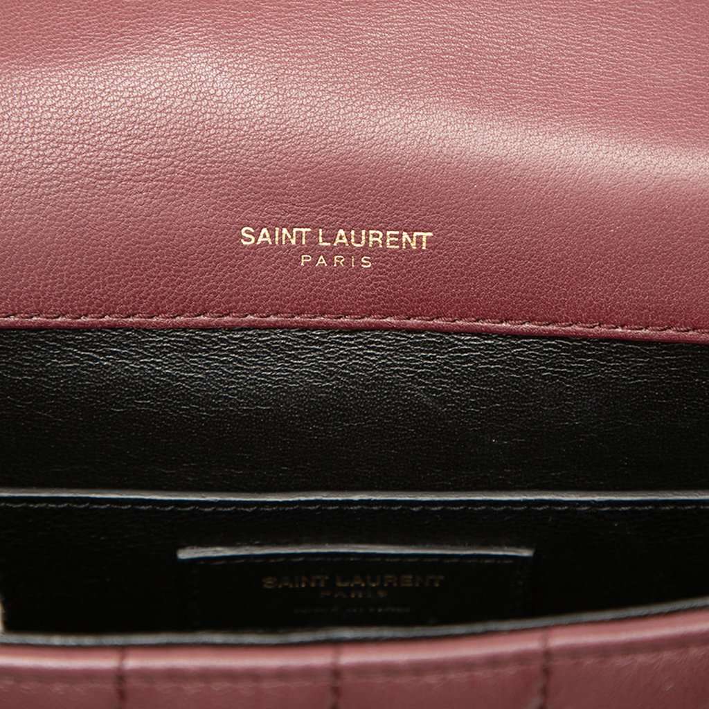 Saint Laurent Medium Lambskin Monogram Vicky Chain Bag Red Leather Very good - Box View