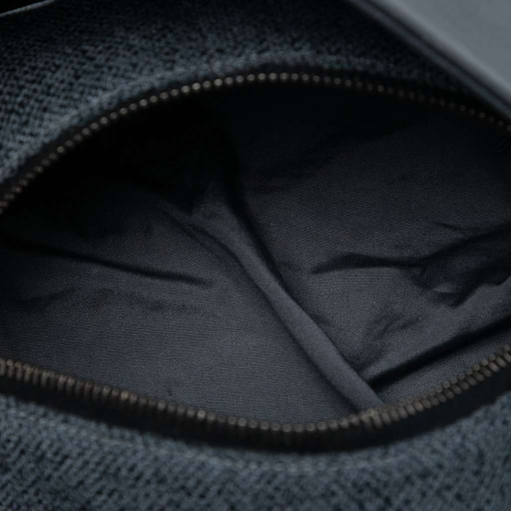 Prada Tweed Shoulder Bag Navy Very good - Model View