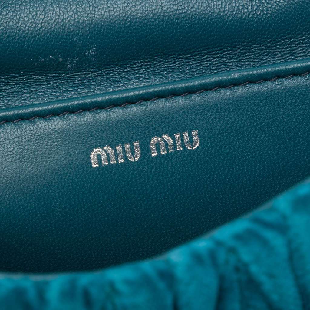Miu Miu Matelasse Velvet Crystal Embellished Crossbody Blue Very good condition - Box View