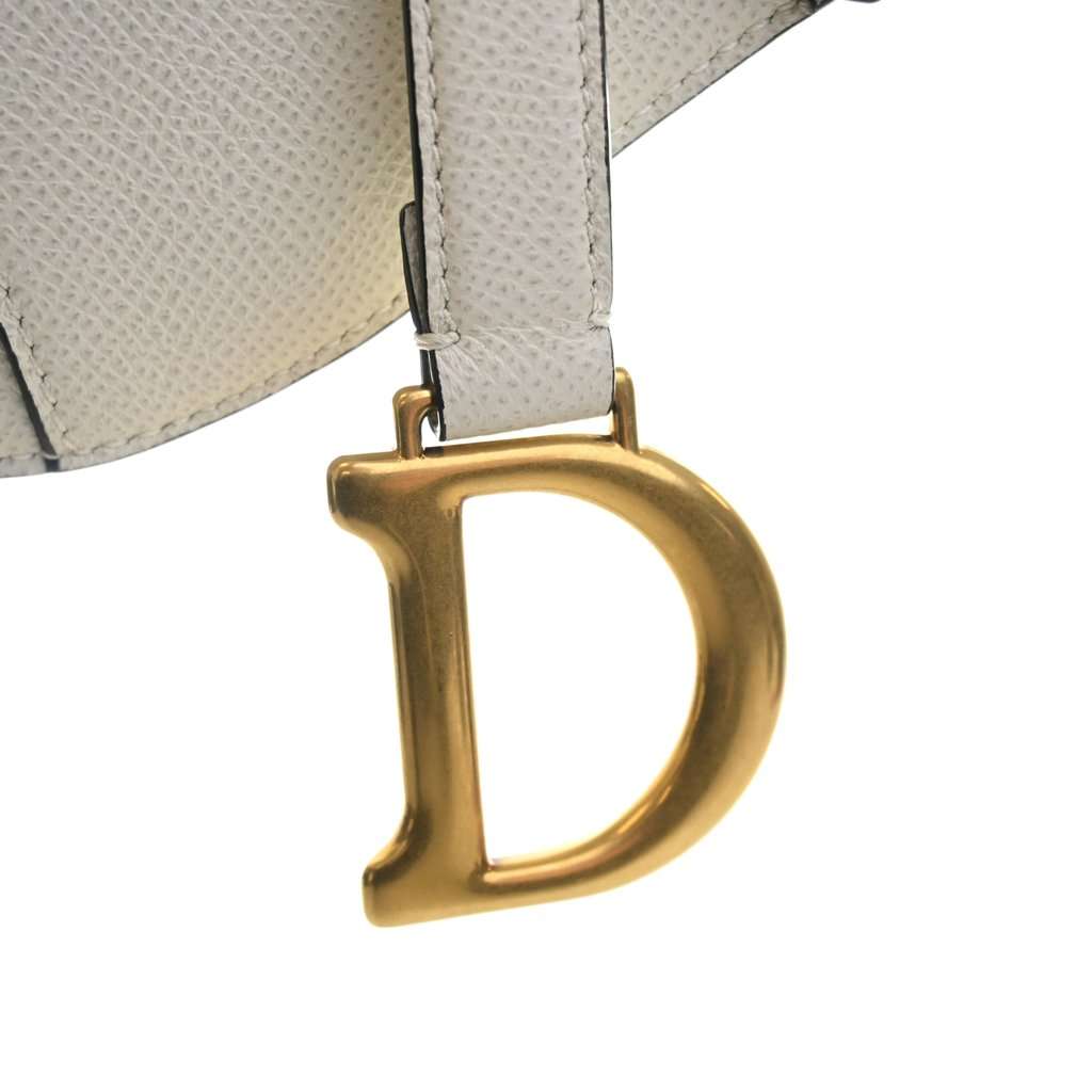 Dior Mini Grained Calfskin Saddle Bag White Leather Very good - Box View