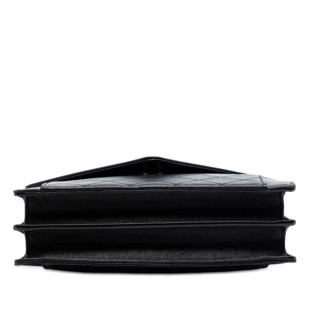 Saint Laurent Mini Quilted Lambskin Monogram Gaby Crossbody Black Leather Very good condition - Inside View