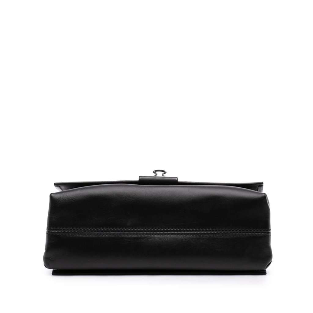 Off-White Embossed Leather Diag Binder Clip Flap Black Leather Very good - Inside View