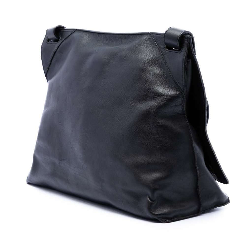 Bottega Veneta Intrecciato Trimmed Nappa Messenger Bag Black Leather Very good condition - Back View