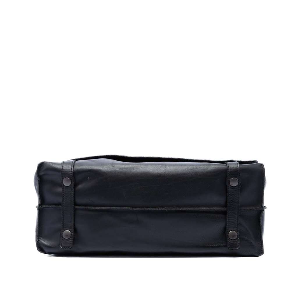 Bottega Veneta Intrecciato Trimmed Nappa Messenger Bag Black Leather Very good condition - Inside View