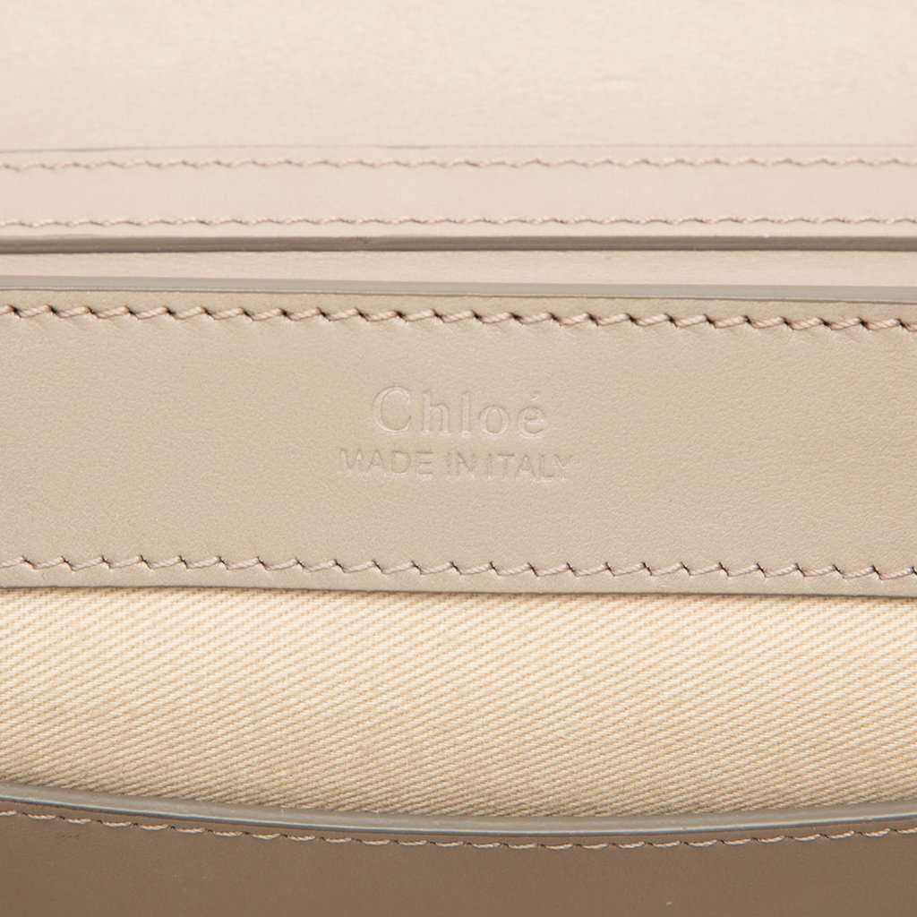 Chloé Calfskin and Suede C Clutch With Chain Brown Leather Very good condition - Box View
