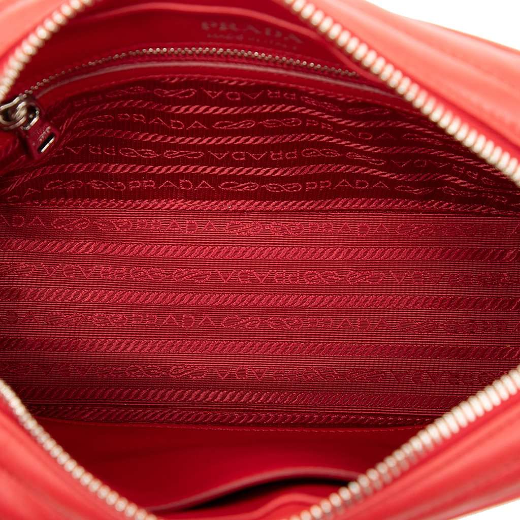 Prada Soft Calfskin Diagramme Camera Bag Red Leather Very good - Model View
