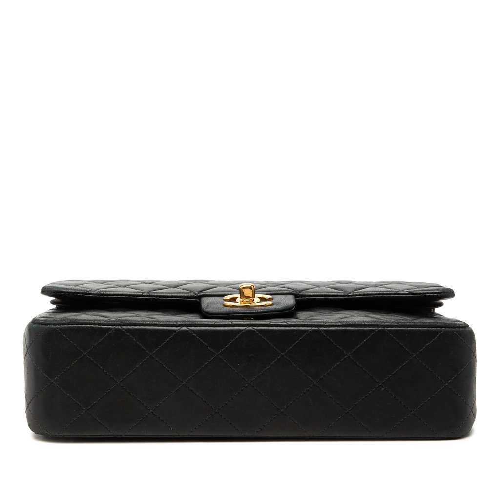 Chanel Medium Classic Lambskin Double Flap Black Leather Very good - Inside View