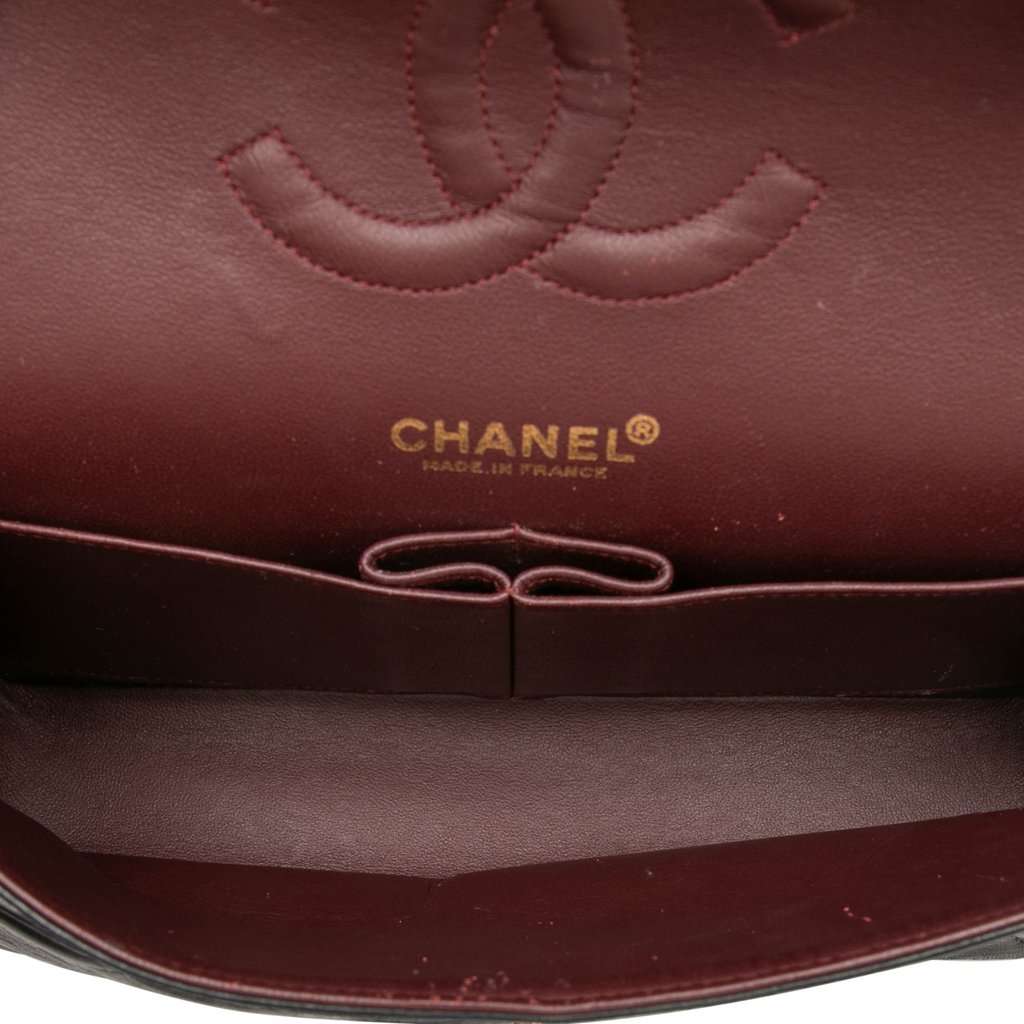 Chanel Medium Classic Lambskin Double Flap Black Leather Very good - Model View