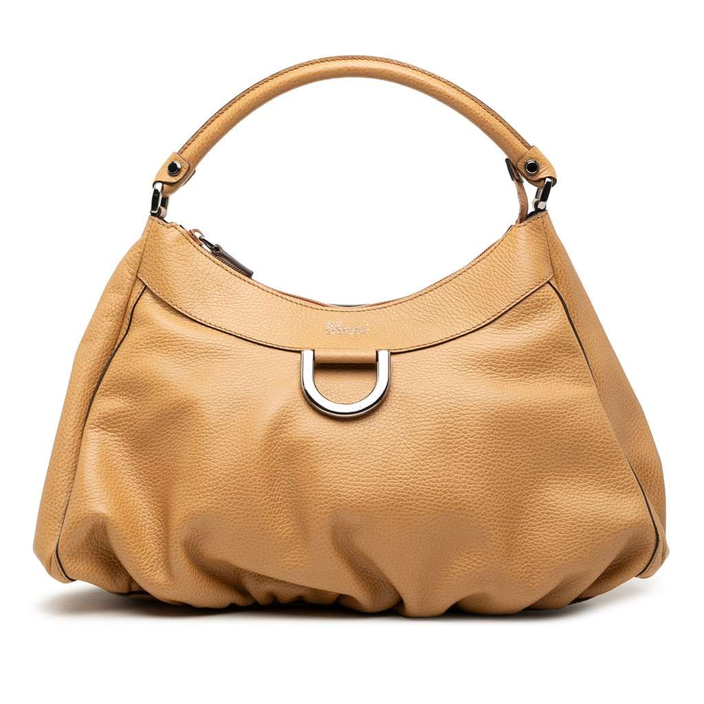 Gucci Leather Abbey D Ring Shoulder Bag Brown Leather Very good condition - Front View