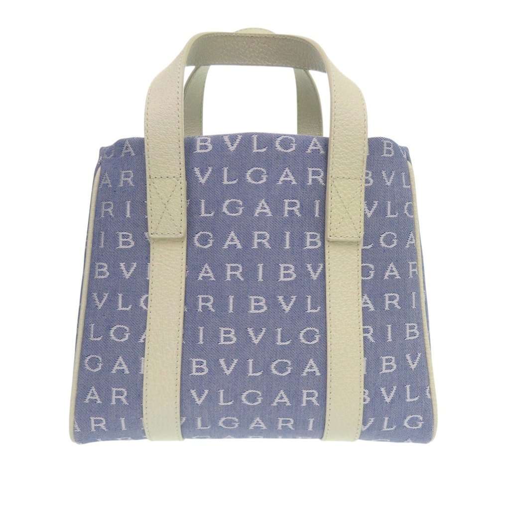 Bvlgari Mini Denim Logomania Tote Blue Very good condition - Back View