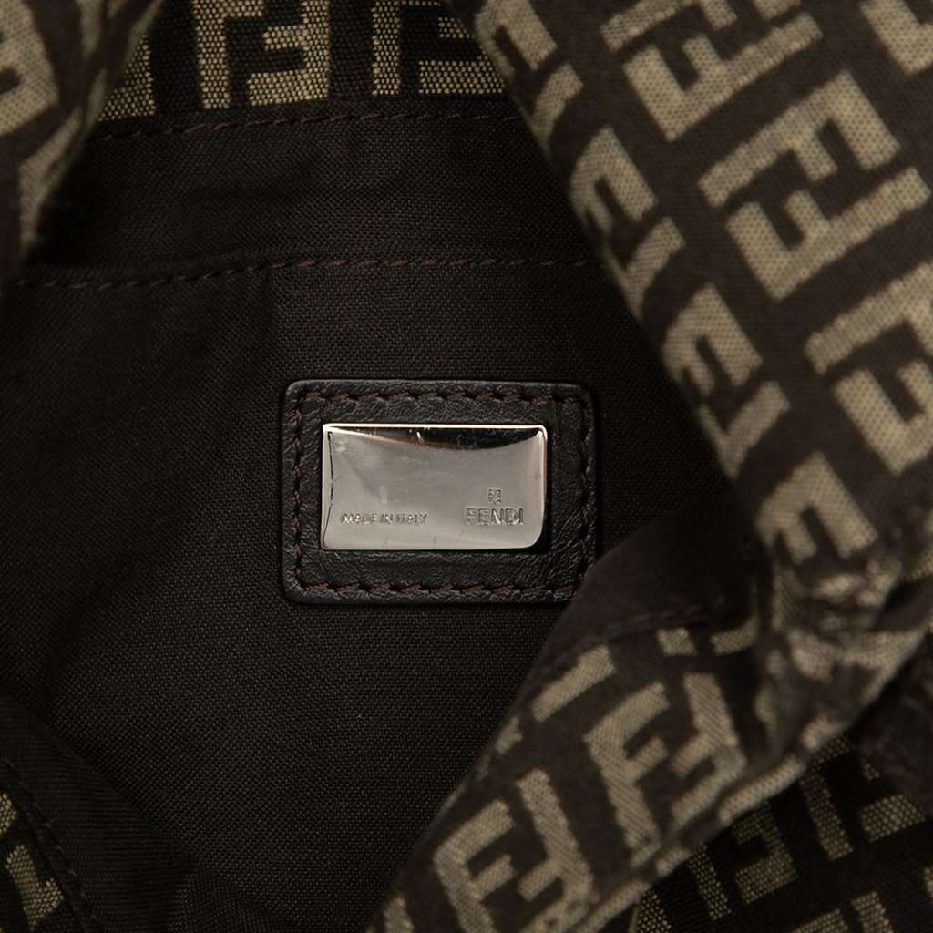 Fendi Zucchino Canvas Crossbody Brown Very good condition - Box View