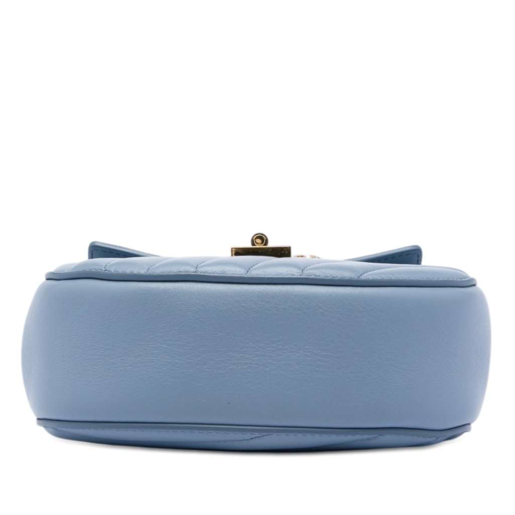 Chloé Mini Quilted Leather Drew Bijou Satchel Blue Leather Very good condition - Inside View