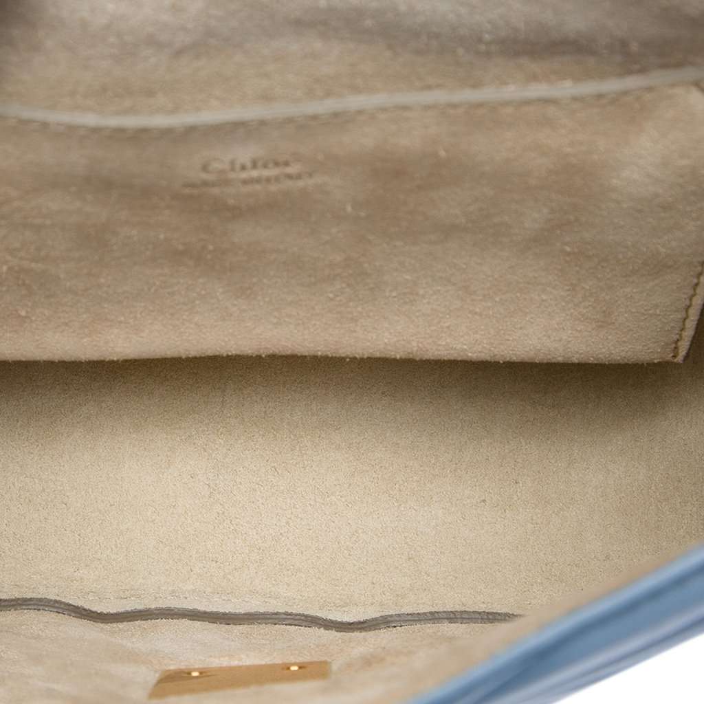 Chloé Mini Quilted Leather Drew Bijou Satchel Blue Leather Very good condition - Model View