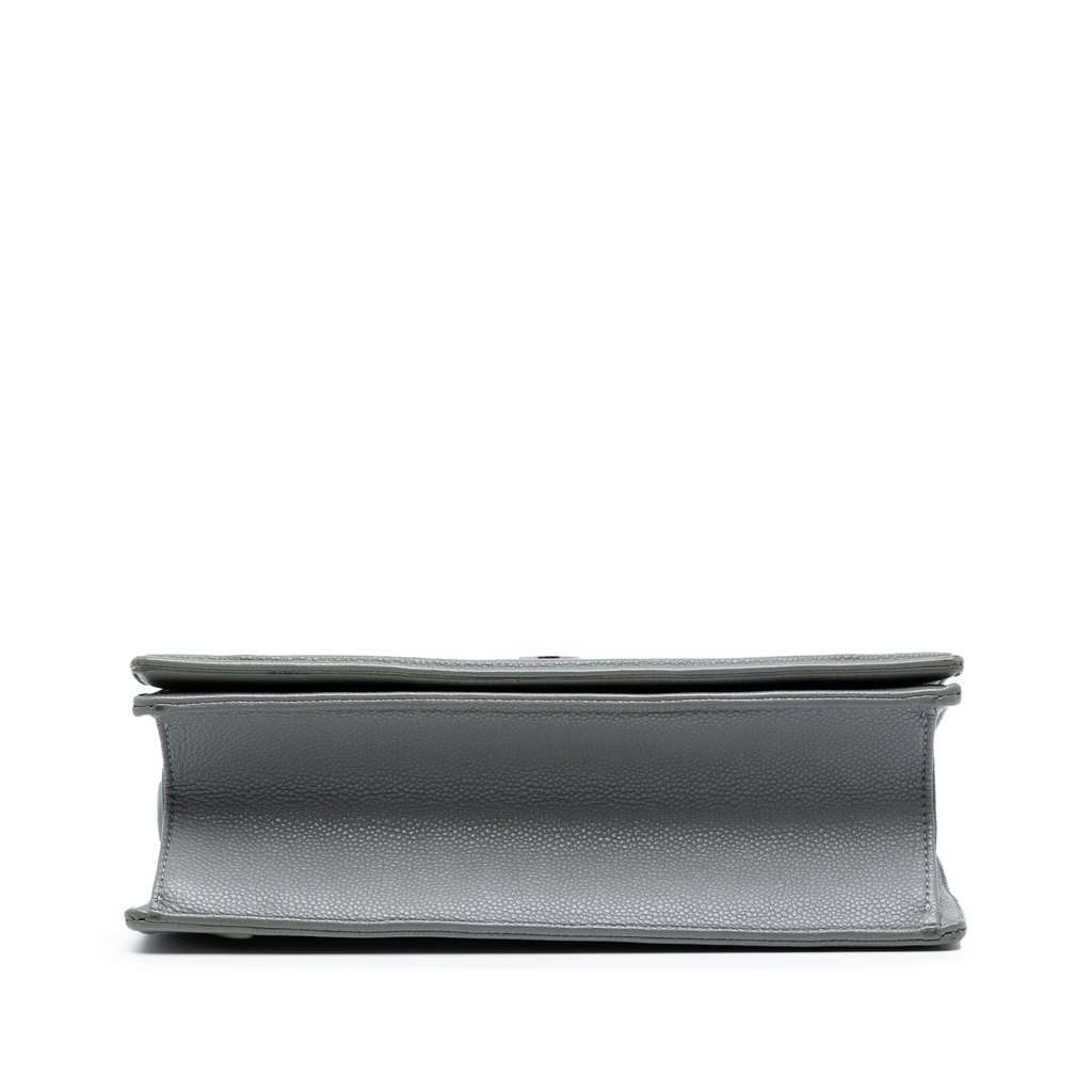 Dior Medium Grained Calfskin Diorama Flap Grey Leather Good - Inside View