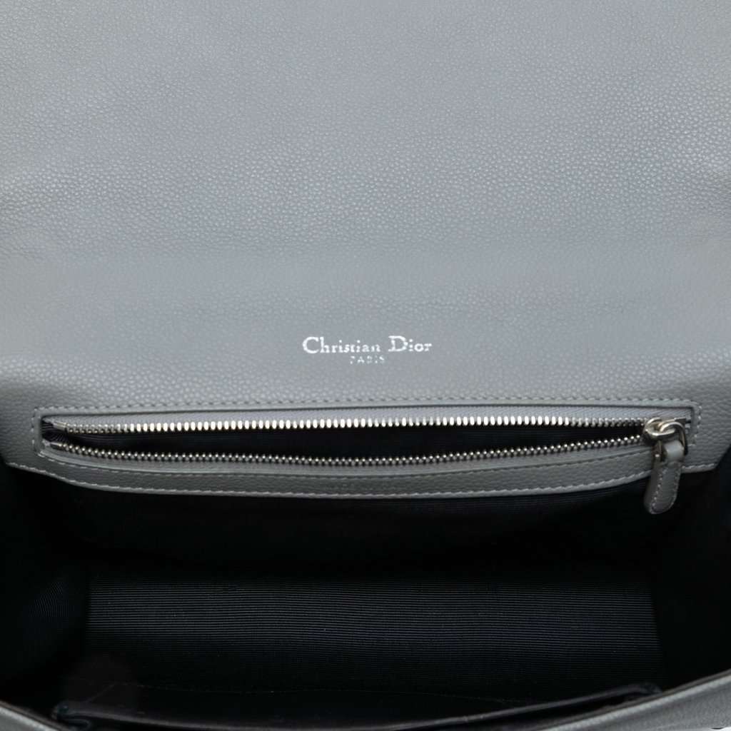 Dior Medium Grained Calfskin Diorama Flap Grey Leather Good - Model View