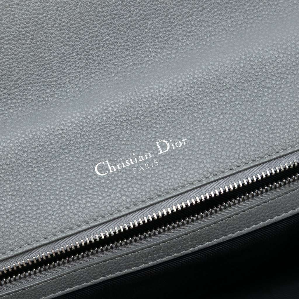 Dior Medium Grained Calfskin Diorama Flap Grey Leather Good - Box View
