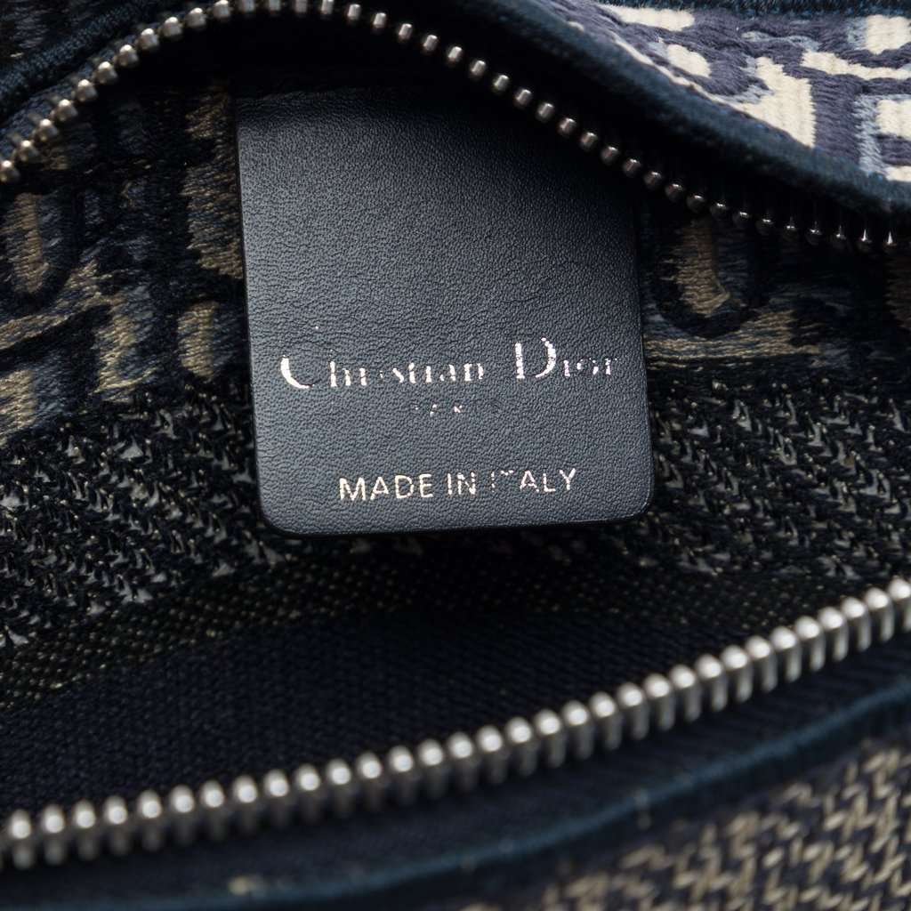 Dior Oblique Canvas Flat Crossbody Blue Very good condition - Box View