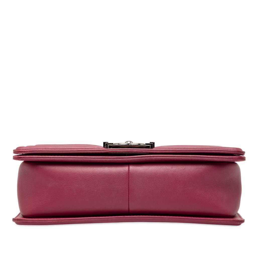 Chanel Old Medium Chevron Lambskin Boy Flap Pink Leather Very good - Inside View