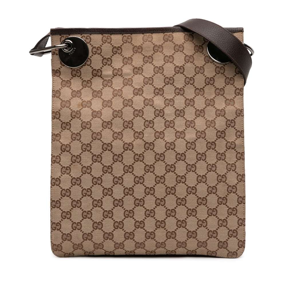 Gucci GG Canvas Eclipse Crossbody Beige Very good - Front View