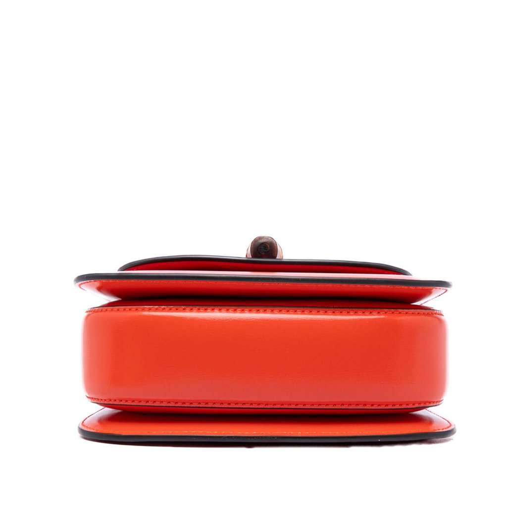 Gucci Mini Calfskin 1947 Bamboo Top Handle Bag Orange Leather Very good condition - Inside View