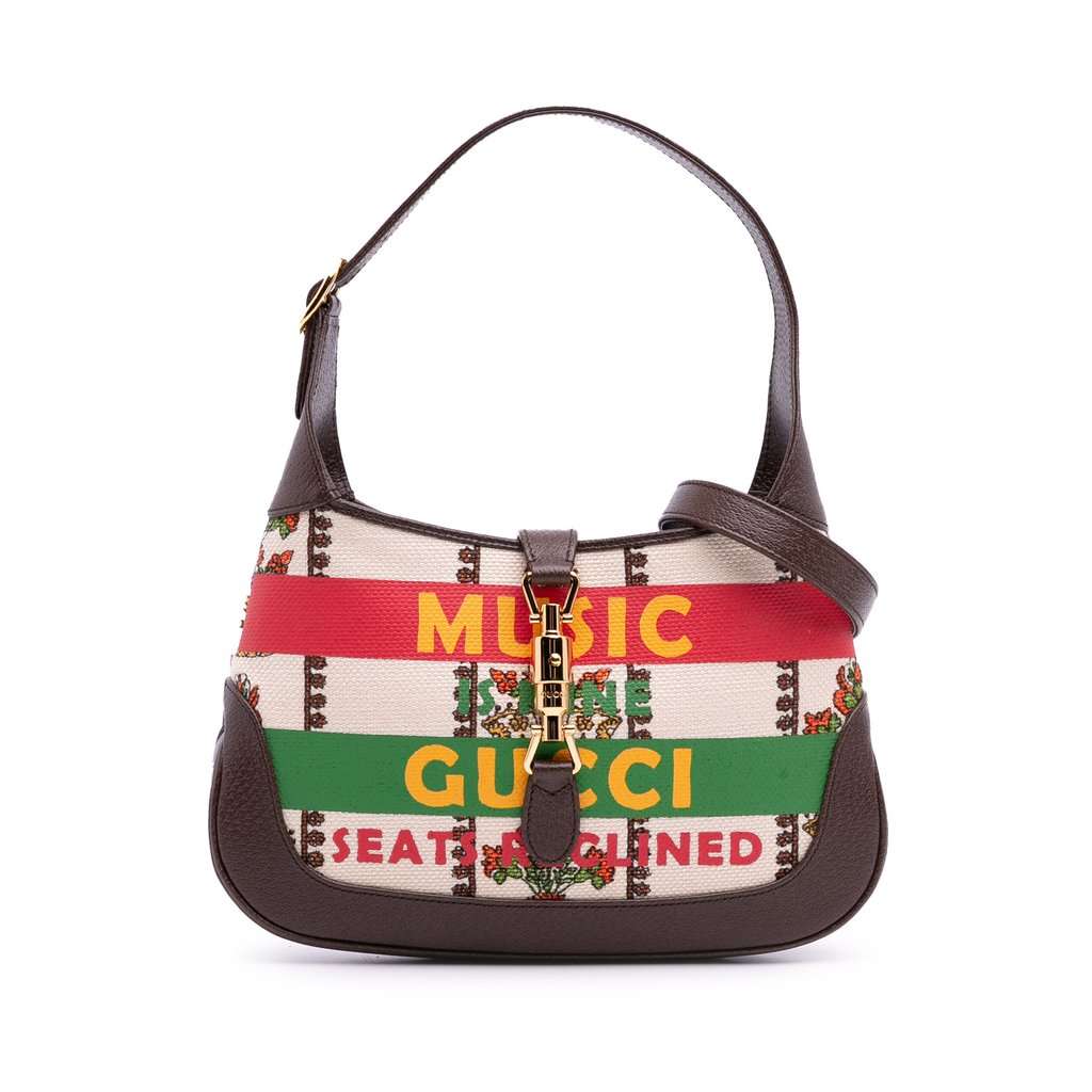 Gucci Small Canvas 100 Centennial Music Jackie 1961 Crossbody Brown Very good - Front View