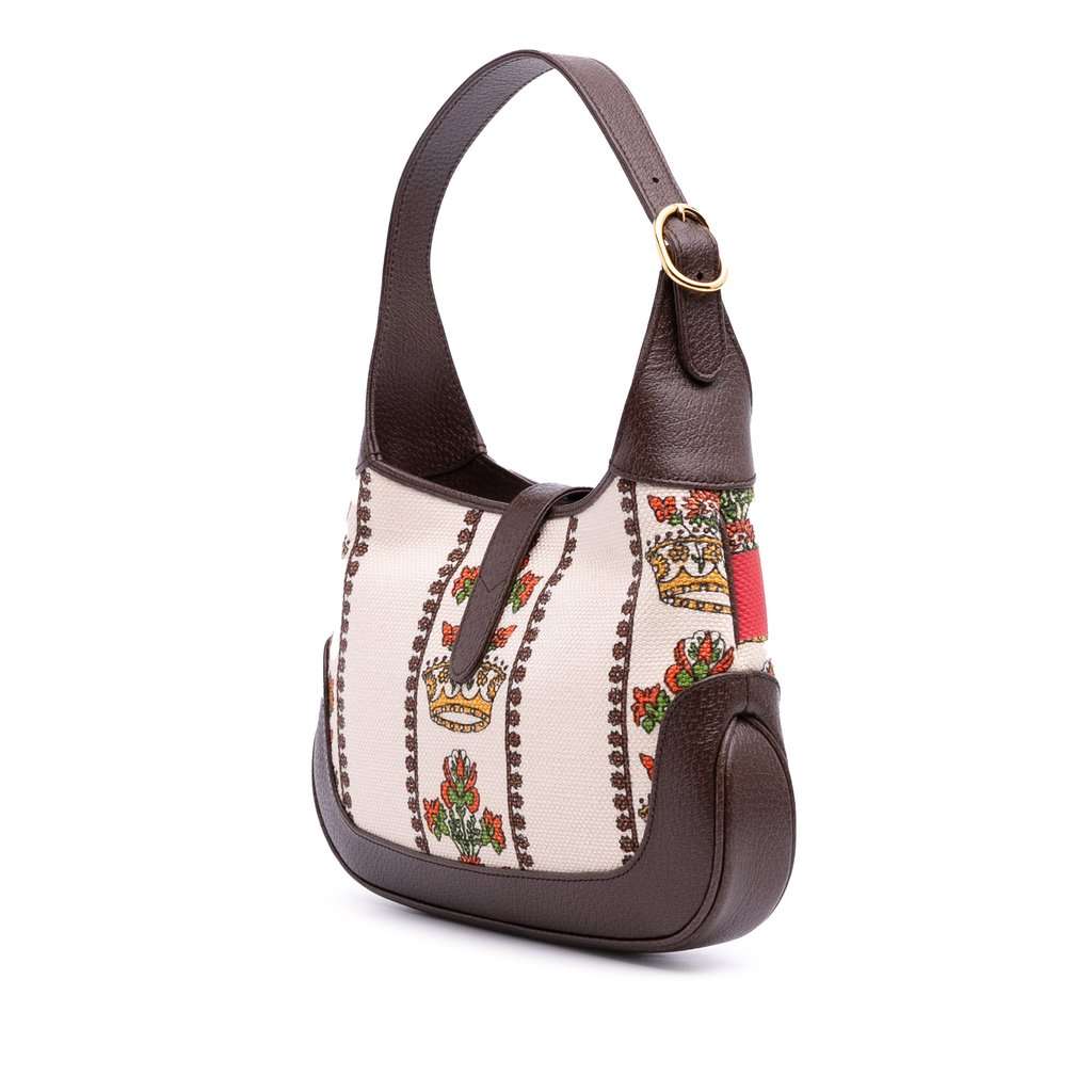 Gucci Small Canvas 100 Centennial Music Jackie 1961 Crossbody Brown Very good - Back View