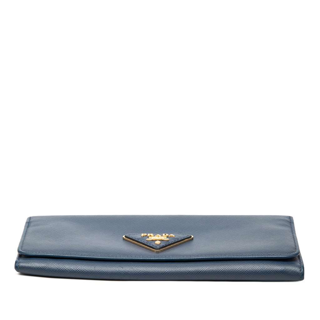 Prada Saffiano Lux Continental Wallet Blue Leather Very good condition - Inside View
