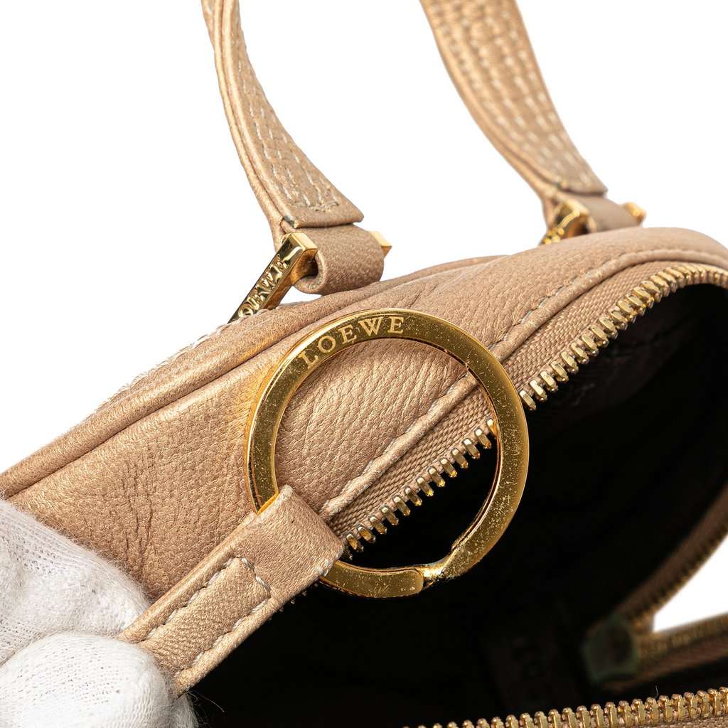 Loewe Micro Metallic Leather Amazona Satchel Gold Leather Very good - Box View