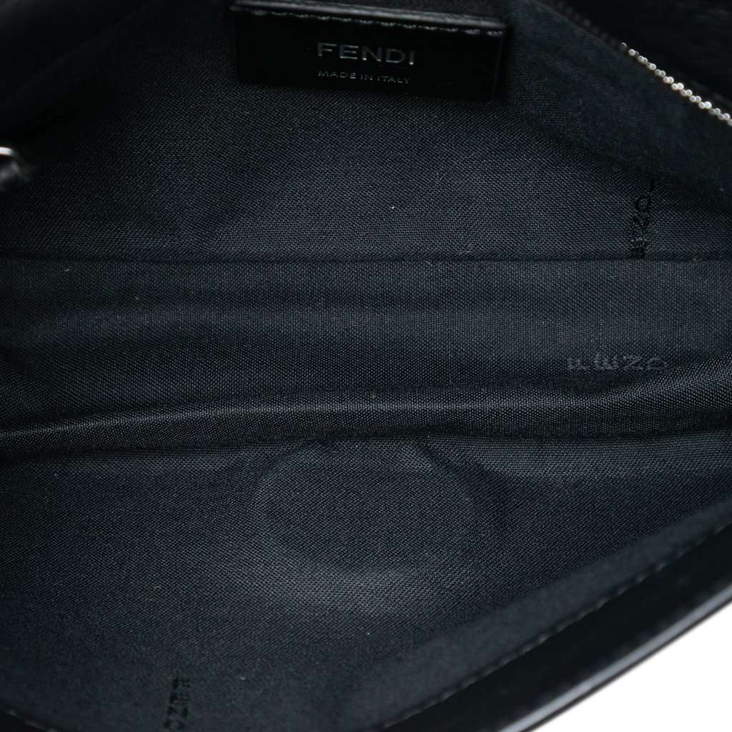 Fendi Mini Zucca Embossed Nappa Expandable Flap Crossbody Black Leather Very good condition - Model View