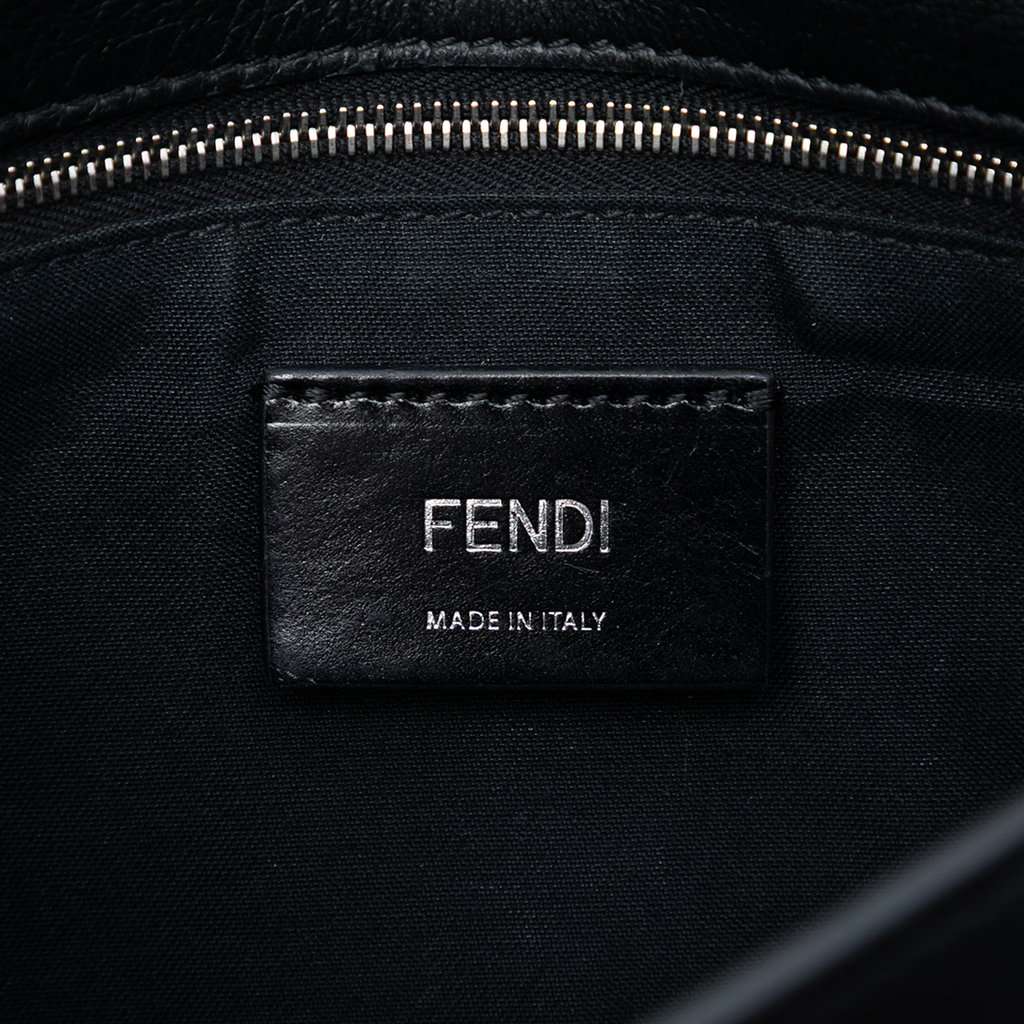 Fendi Mini Zucca Embossed Nappa Expandable Flap Crossbody Black Leather Very good condition - Box View
