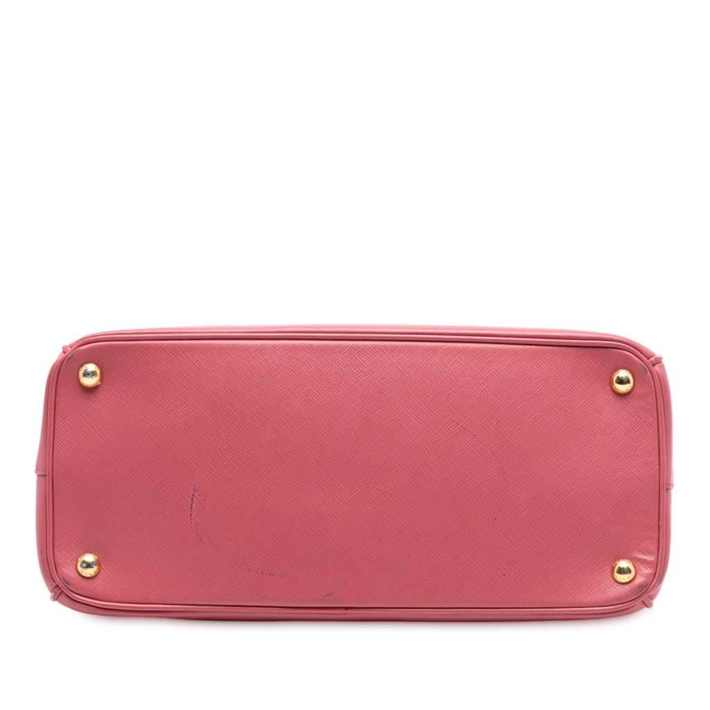 Prada Medium Saffiano Lux Galleria Double Zip Satchel Pink Leather Very good - Inside View