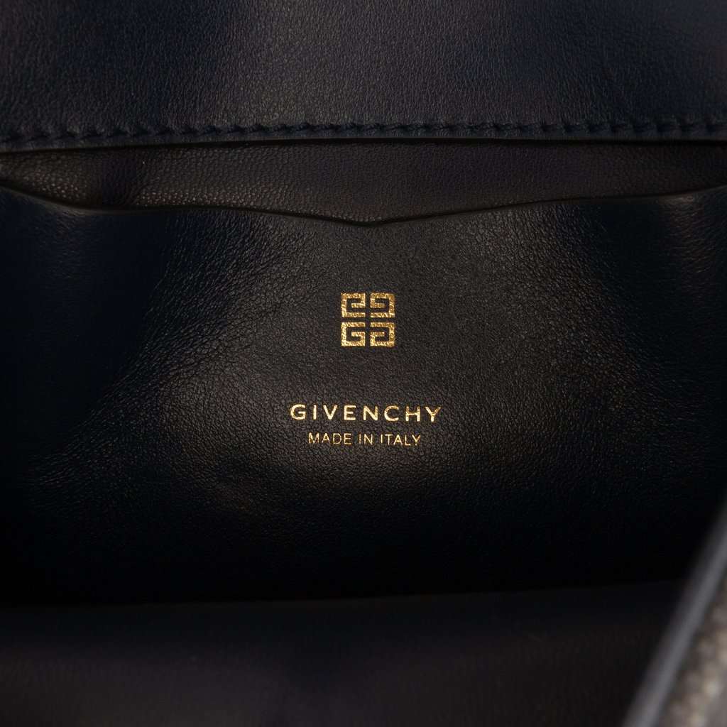 Givenchy Chito Small 4G Graffiti Effect Canvas and Leather Satchel Blue Very good - Box View