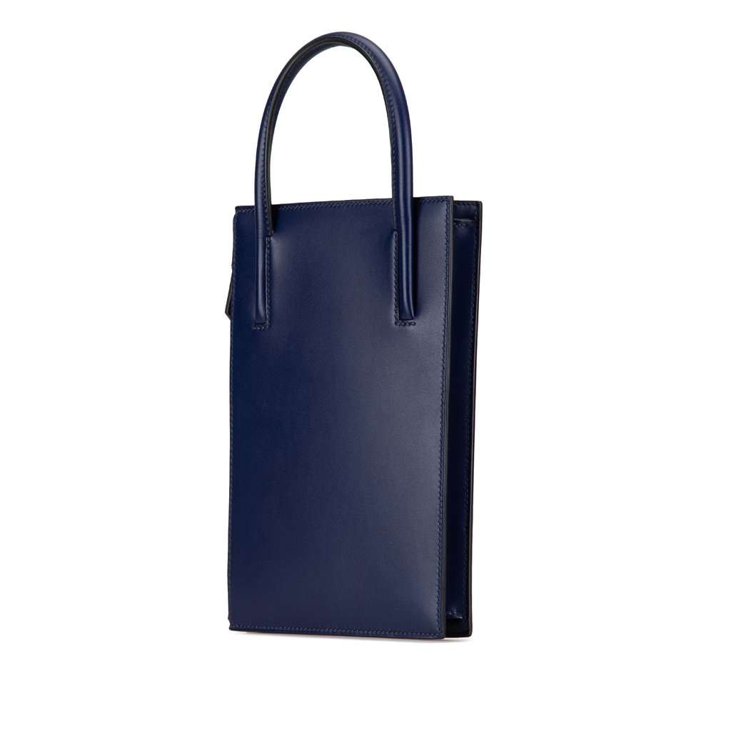 Hermès Tadelakt Kelly Cadena Handbag Blue Leather Very good condition - Back View