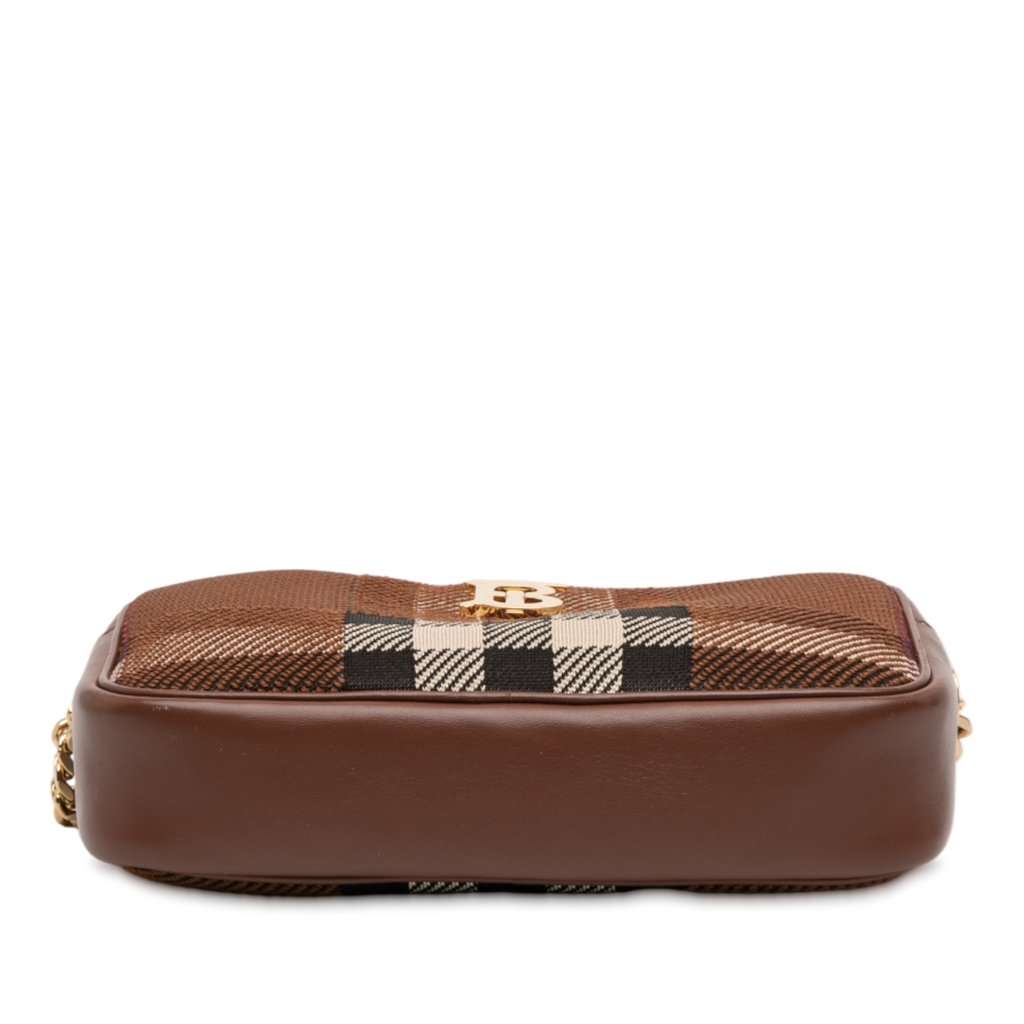 Burberry Small Knitted Check Lola Camera Bag Brown Very good condition - Inside View