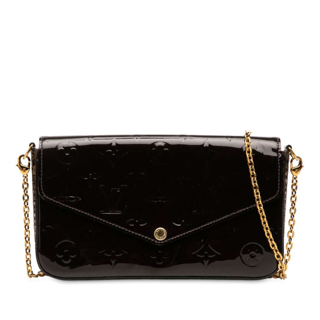 Louis Vuitton Monogram Vernis Pochette Felicie Purple Leather Very good - Front View