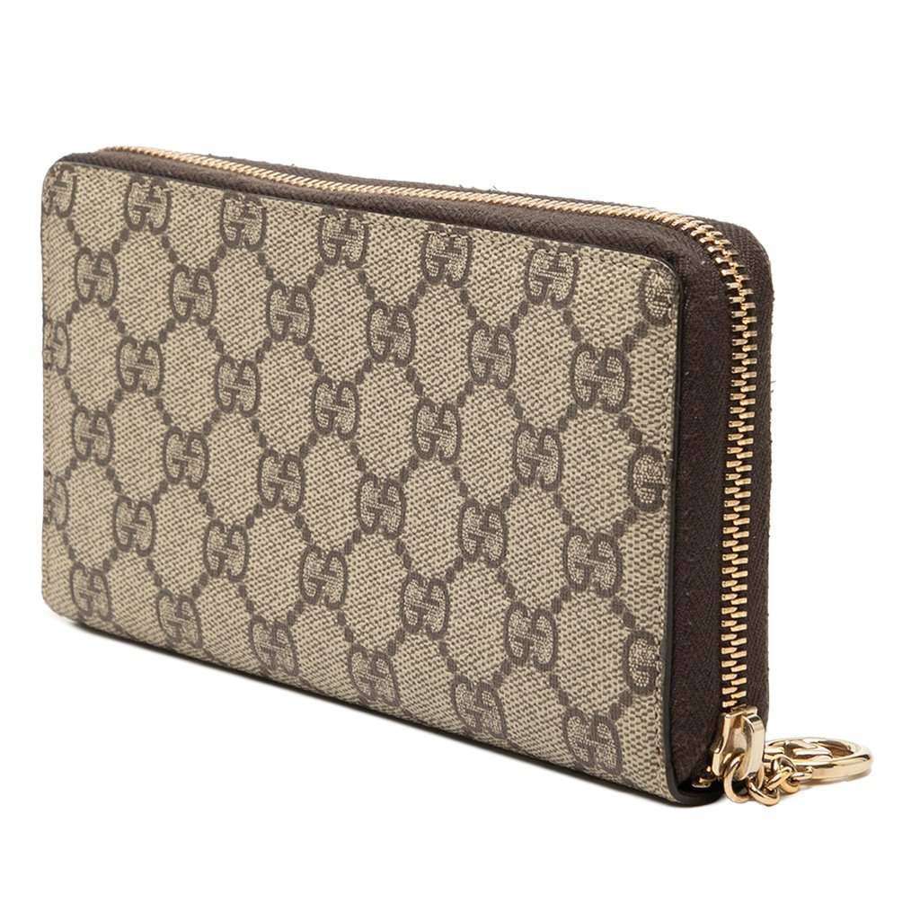 Gucci GG Supreme Zip Around Long Wallet Beige Very good condition - Back View