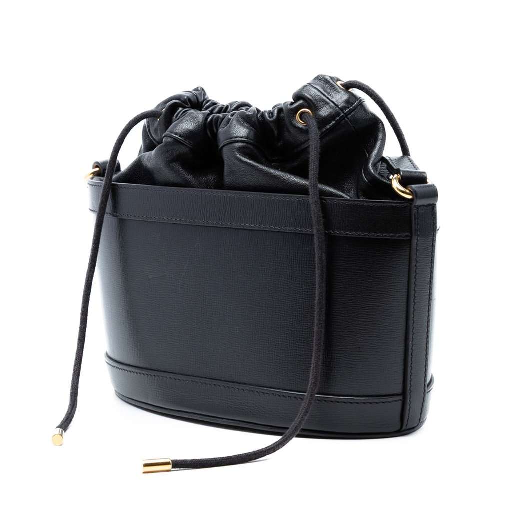 Gucci Leather Horsebit 1955 Bucket Bag Black Leather Very good condition - Back View