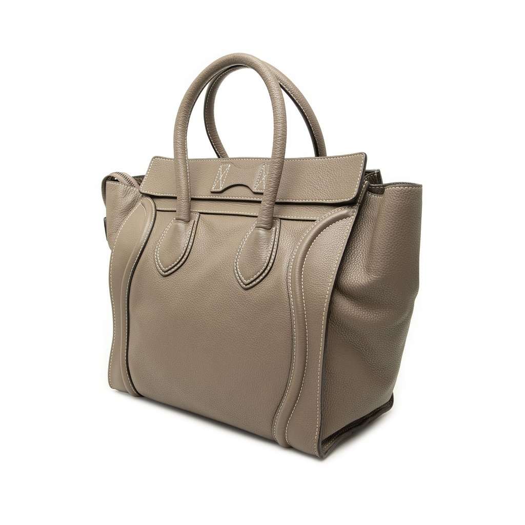 Celine Mini Calfskin Luggage Tote Brown Leather Very good - Back View