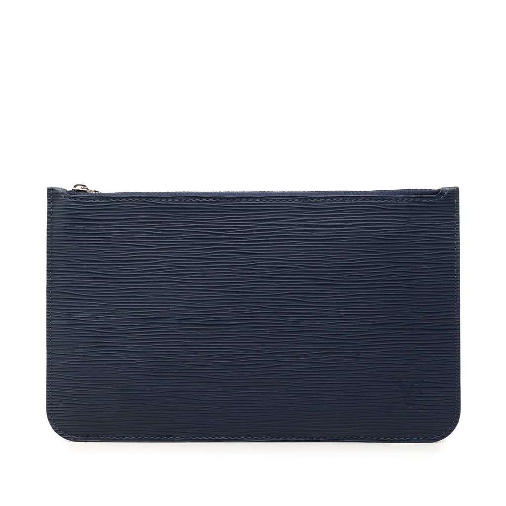Louis Vuitton Epi Neverfull Pouch Blue Leather Very good condition - Front View