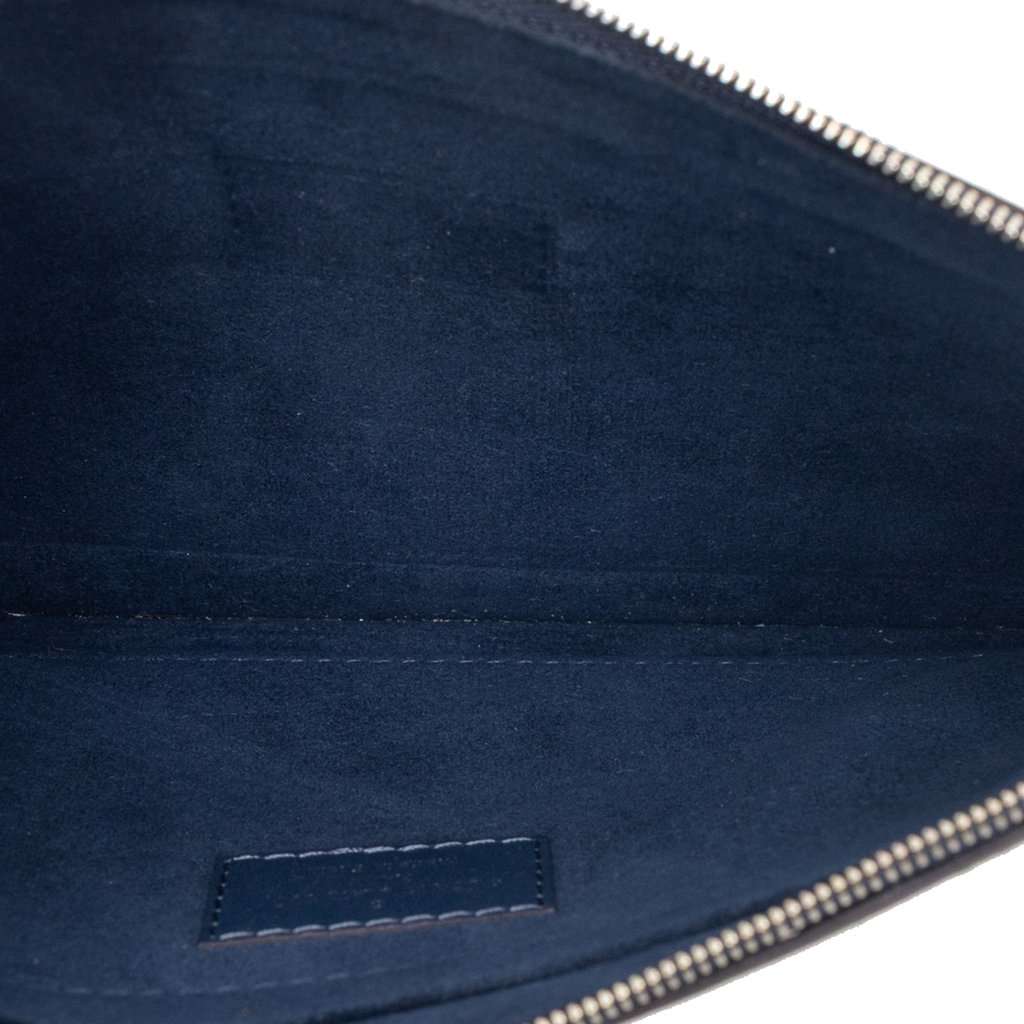 Louis Vuitton Epi Neverfull Pouch Blue Leather Very good condition - Model View