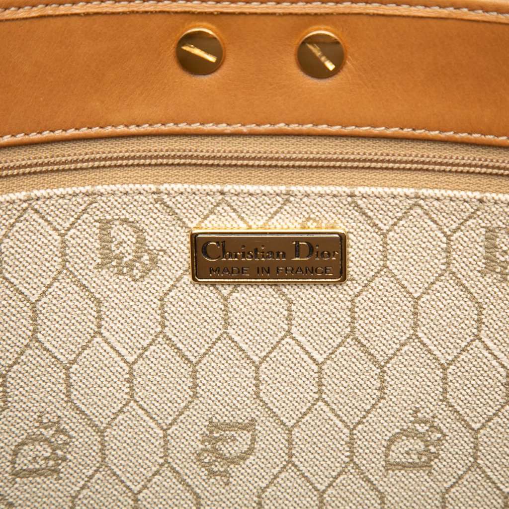 Dior Honeycomb Coated Canvas Shoulder Bag Beige Very good condition - Box View