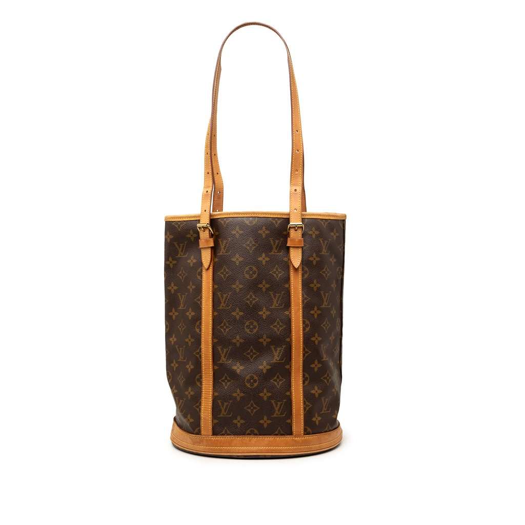 Louis Vuitton Monogram Bucket GM Brown Good - Front View