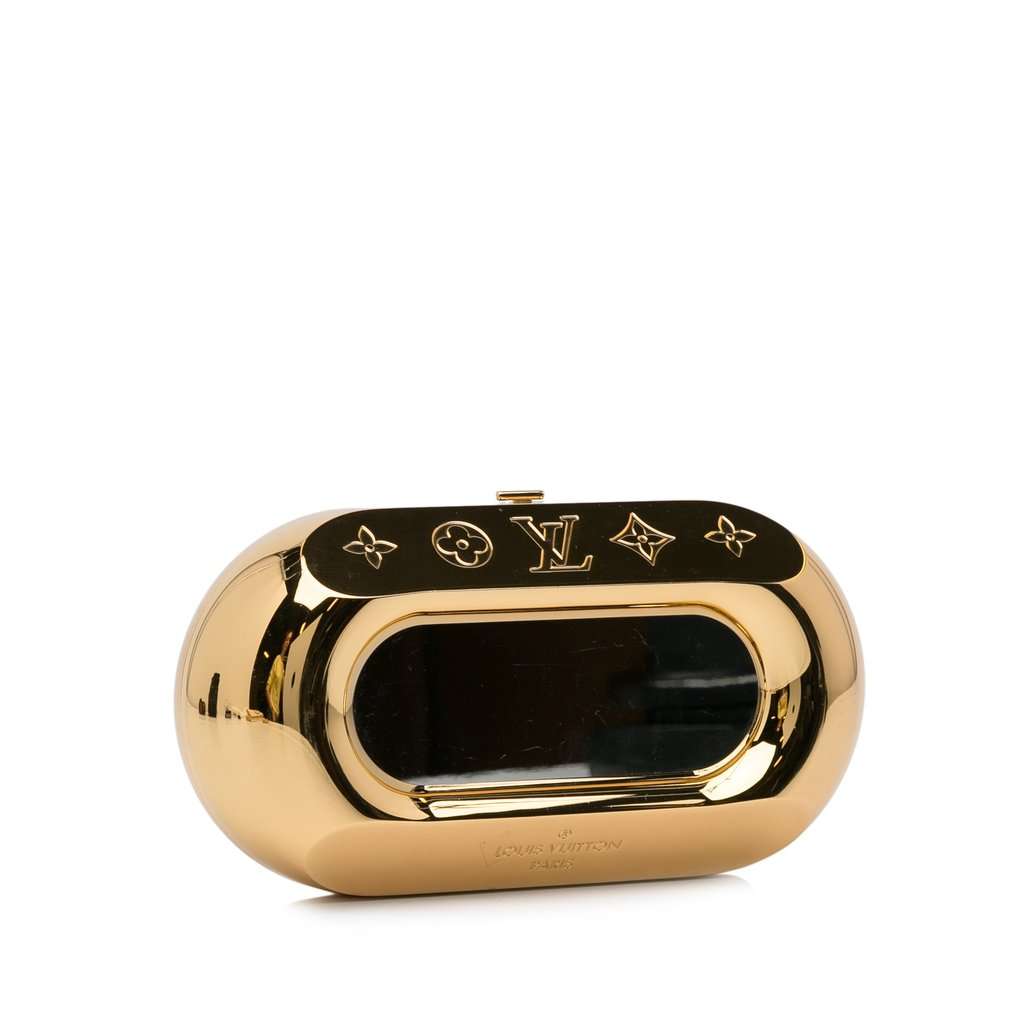 Louis Vuitton Minaudiere Shell Clutch Gold Metal Good condition - Back View
