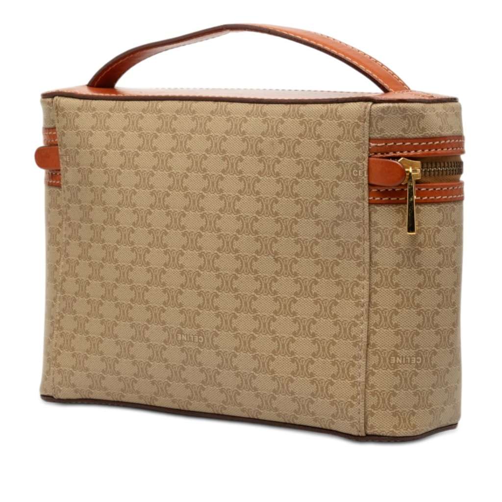 Celine Macadam Coated Canvas Vanity Bag Beige Very good condition - Back View