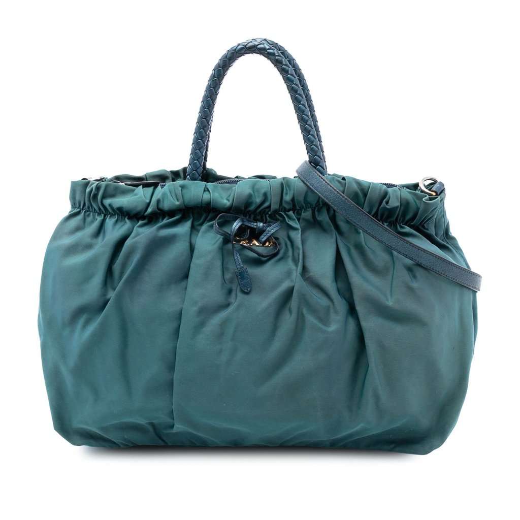 Prada Tessuto Bow Satchel Blue Very good condition - Front View