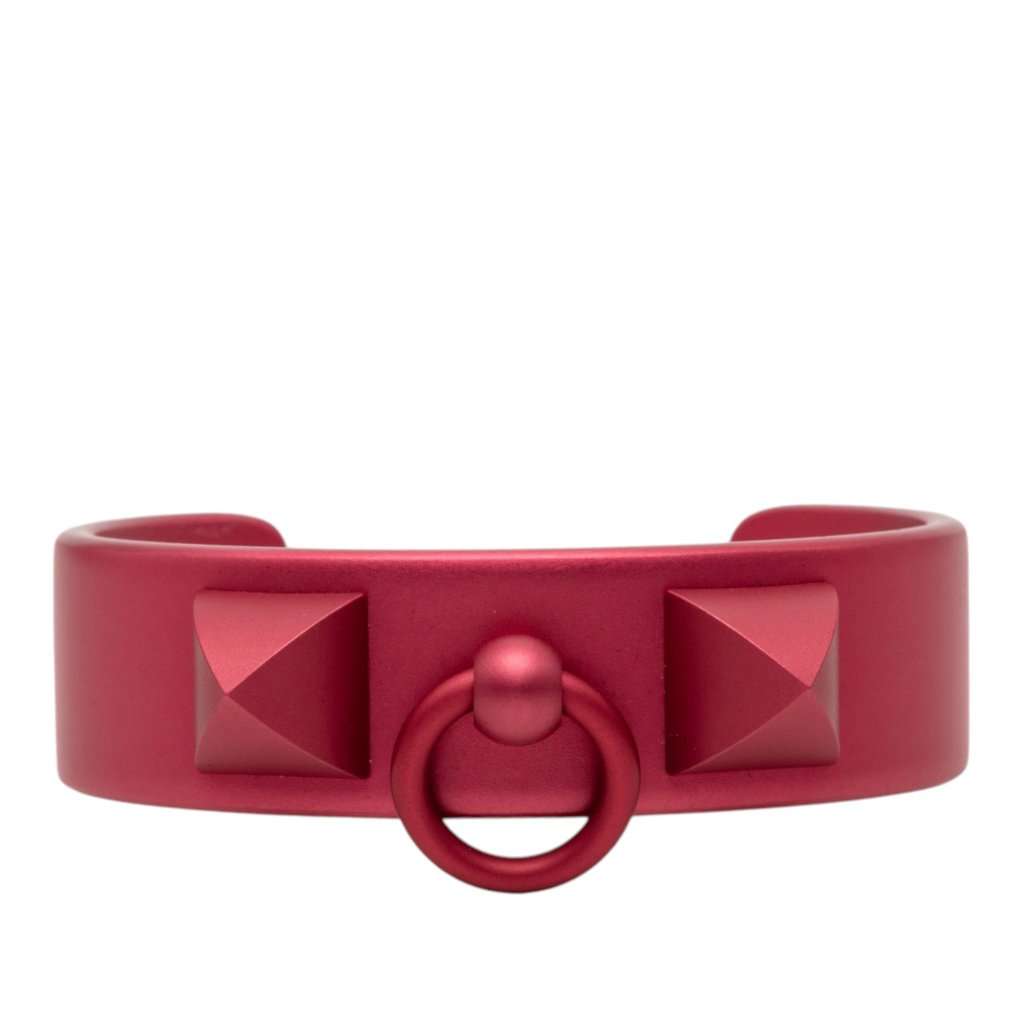 Hermès Aluminum Collier de Chien Medor Sunset Bracelet T2 Pink Metal Very good condition - Front View