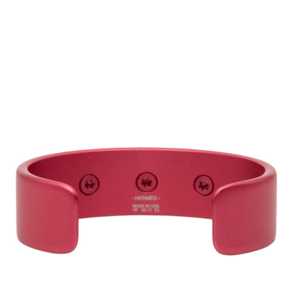 Hermès Aluminum Collier de Chien Medor Sunset Bracelet T2 Pink Metal Very good condition - Inside View